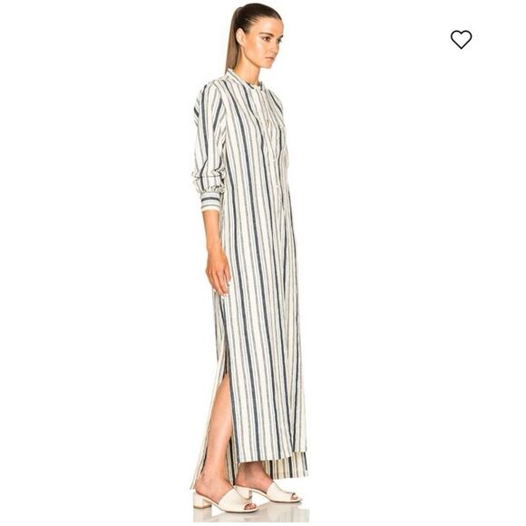 NILI LOTAN Tangier Galabia Dress New Moroccan Stripe 3 Print Linen blend Size M - Picture 1 of 13